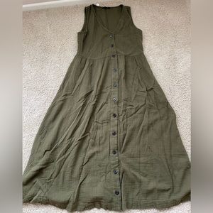 Madewell Lightspun Button-Front Tank Midi Dress. Size S. NWT.
